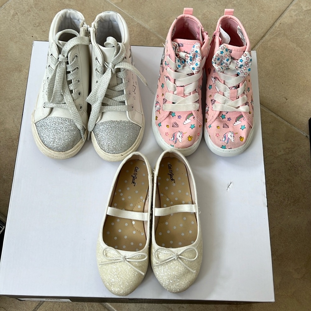 Girls shoes bundle Size 11- 2x high top shoes and 1x Mary Zane dress shoes